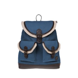 Monbeki Canvas Backpack Blauw / Beige Kleppen