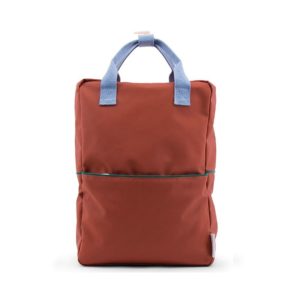 Sticky Lemon Large Backpack Corduroy - Brick / Steel Blue / Grass Hopper