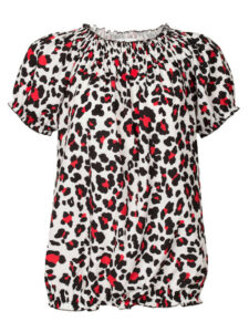 Top Leopard Wit/Rood
