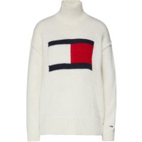 Tommy Jeans Trui 'Tommy Flag Sweater' - Wit